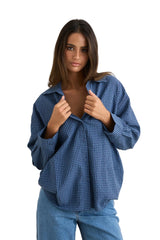 RHYTHM Women's Serene Oversized Long Sleeve Shirt Indigo Women's Flannels and Button Ups Rhythm 