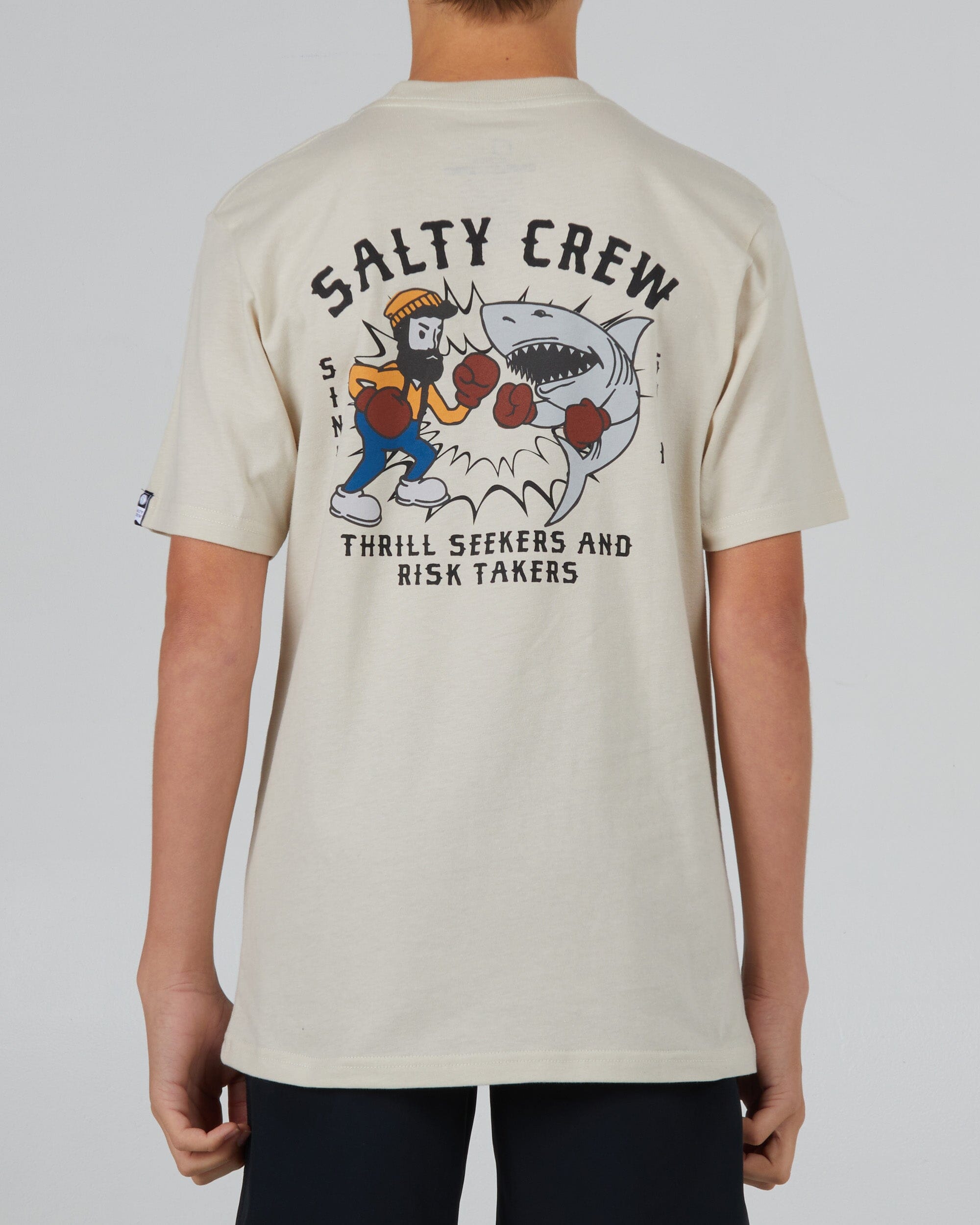 SALTY CREW Boys Fish Fight T-Shirt Bone Boy's T-Shirts Salty Crew 