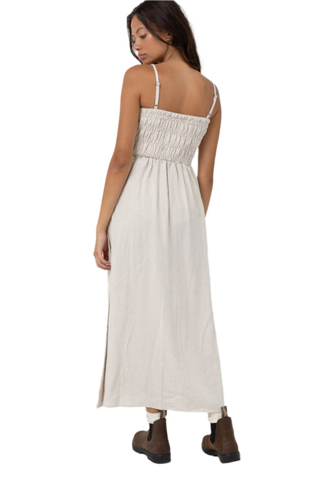 RHYTHM Women's Classic Shirred Midi Dress Oat Women's Dresses Rhythm 