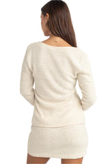 RHYTHM Women's Sofia Boucle Long Sleeve Tie Front Top Cream Women's Blouses Rhythm 