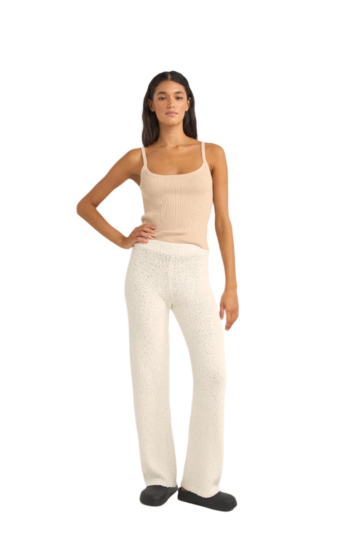 RHYTHM Women's Adele Knit Pant White Women's Pants Rhythm 