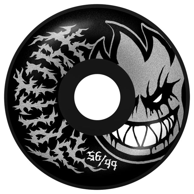 SPITFIRE F4 99D Deathmask II Bighead Radial Full 56mm Black Skateboard Wheels Skateboard Wheels Spitfire 