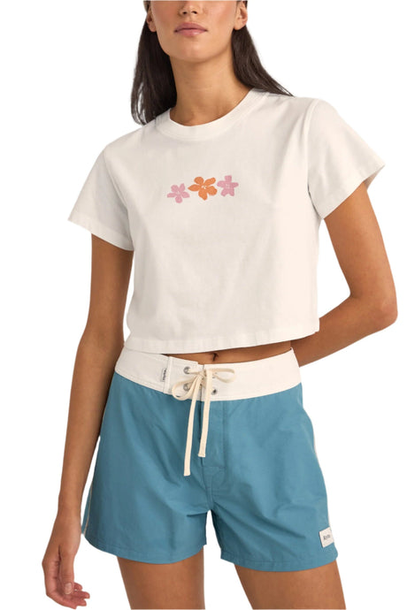 RHYTHM Women's Bora Bora Floral Crop Crew T-Shirt White Women's T-Shirts Rhythm 