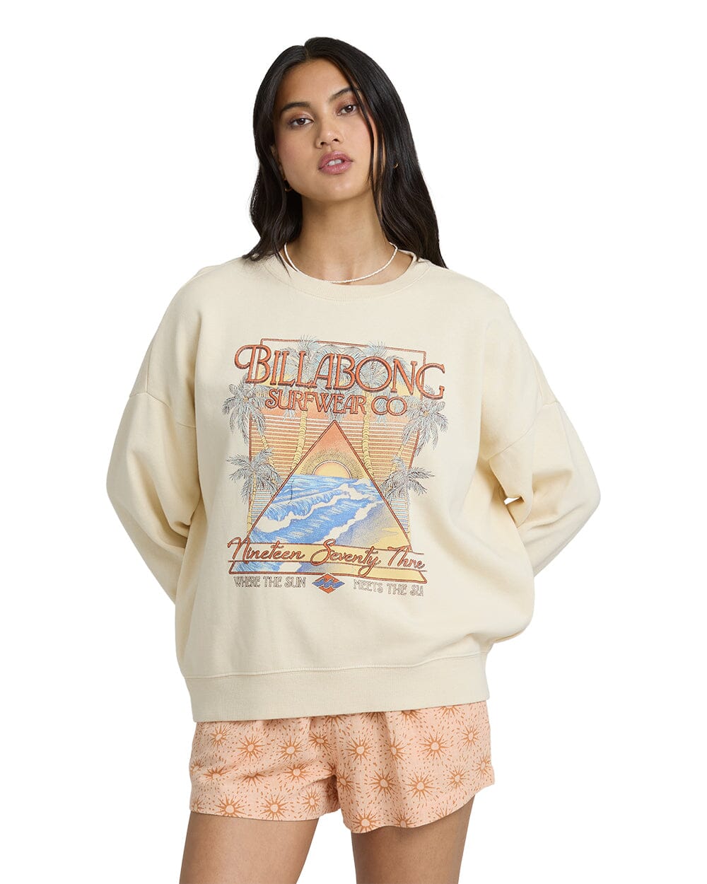 BILLABONG Women's Echo Crew Winter White Women's Crewnecks Billabong 