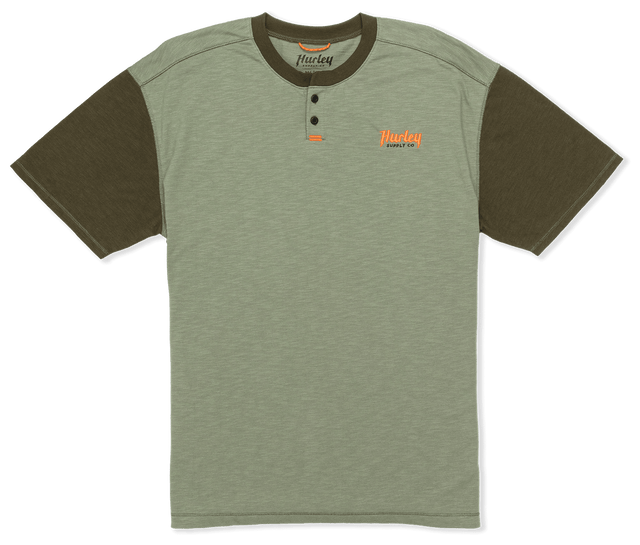 HURLEY Merchant Henley T-Shirt Army Men's Short Sleeve T-Shirts Hurley 