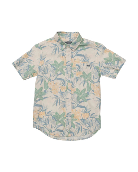 SALTY CREW Boys Crews Short Sleeve Button Up Off White Boy's Short Sleeve Button Ups Salty Crew 