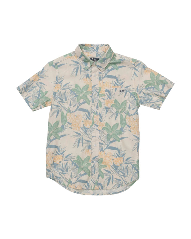 SALTY CREW Boys Crews Short Sleeve Button Up Off White Boy's Short Sleeve Button Ups Salty Crew 