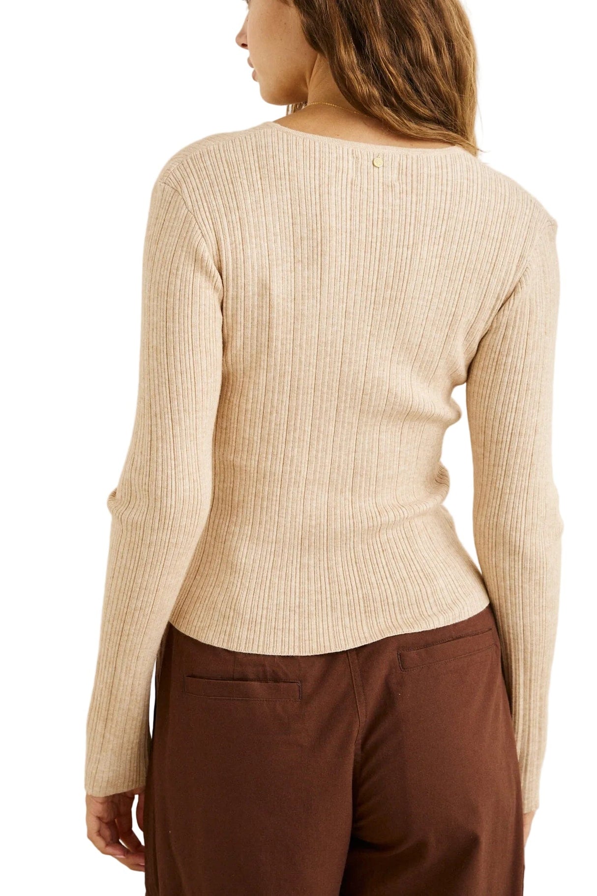 RHYTHM Women's Essential Long Sleeve Knit Top Oat Women's Long Sleeve T-Shirts Rhythm 