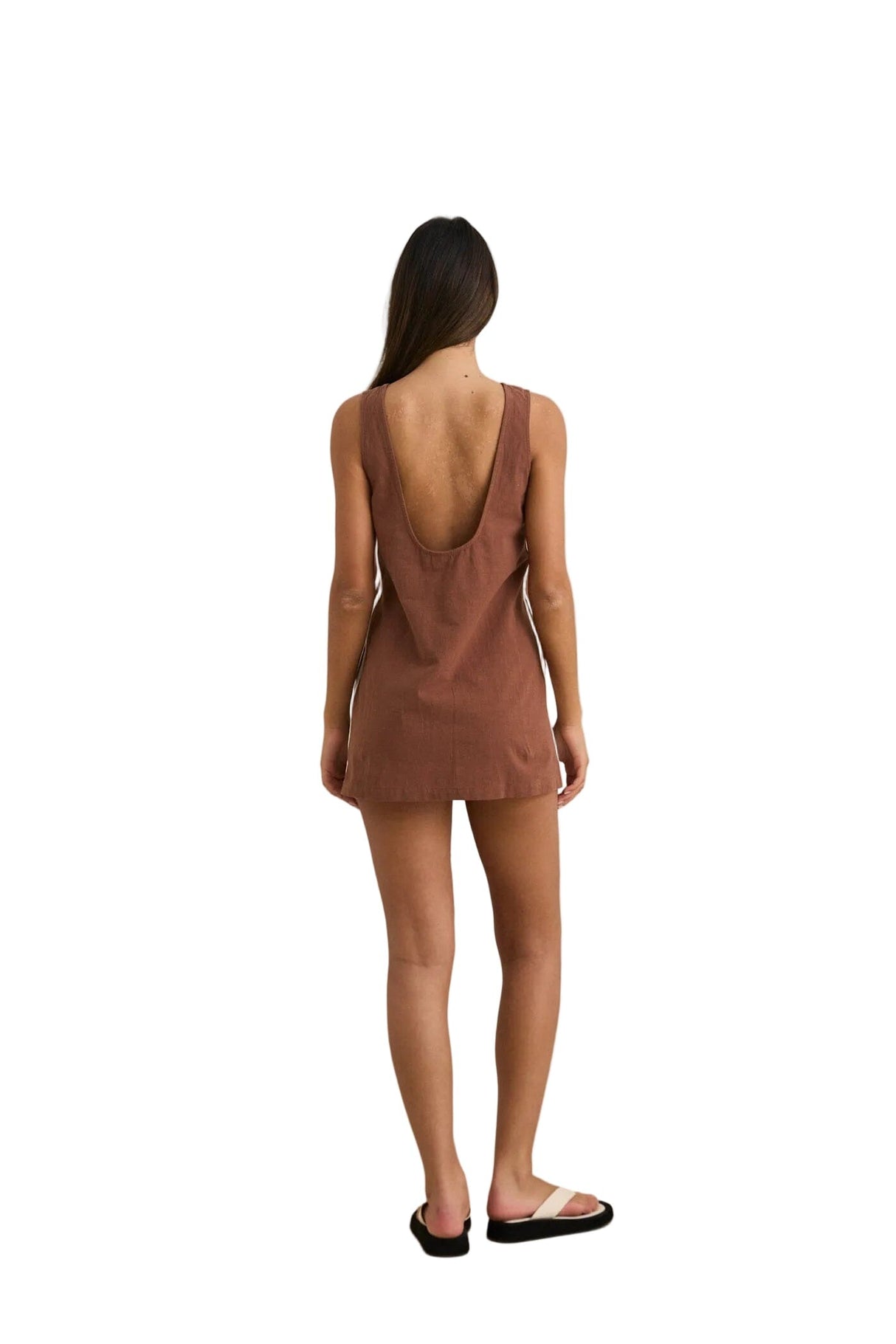 RHYTHM Women's Hanalei Mini Dress Brown Women's Dresses Rhythm 