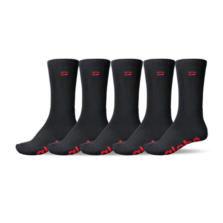 GLOBE Logo Hi Crew Socks 5 Pack Black Men's Socks Globe 