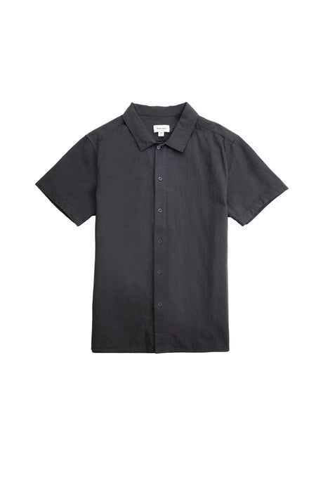 RHYTHM Classic Linen Short Sleeve Button Shirt Vintage Black Men's Short Sleeve Button Up Shirts Rhythm 