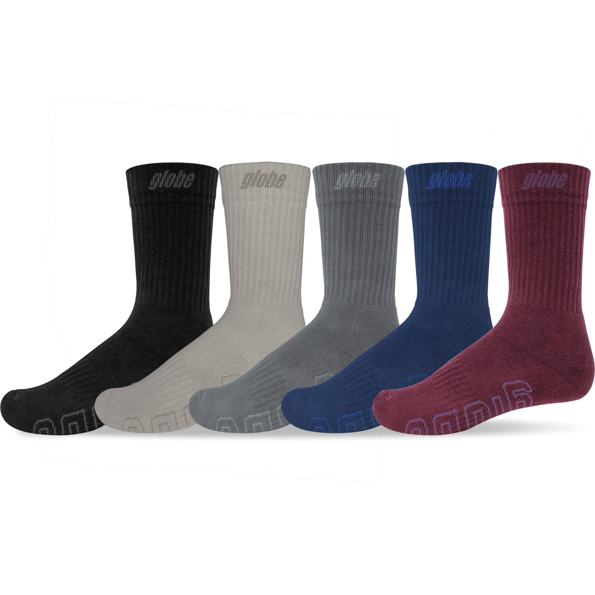 GLOBE Impact Hi Crew Sock 5 Pack Assorted Men's Socks Globe 