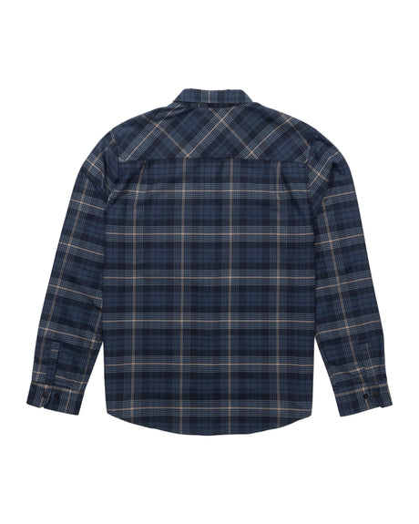 SALTY CREW Fathom Tech Flannel Navy Khaki Men's Long Sleeve Button Up Shirts Salty Crew 