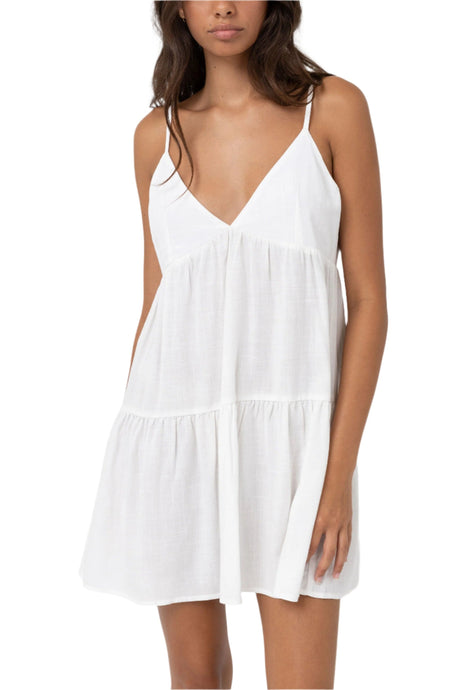 RHYTHM Women's Classic Tiered Mini Dress White Women's Dresses Rhythm 