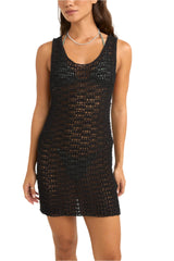 RHYTHM Women's Maddie Knit Scoop Neck Mini Dress Black Women's Dresses Rhythm 
