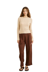 RHYTHM Women's Essential Long Sleeve Knit Top Oat Women's Long Sleeve T-Shirts Rhythm 