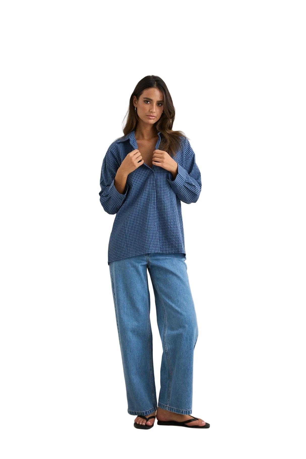RHYTHM Women's Serene Oversized Long Sleeve Shirt Indigo Women's Flannels and Button Ups Rhythm 