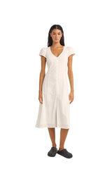 RHYTHM Women's Tallulah Cap Sleeve Midi Dress White Women's Dresses Rhythm 