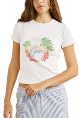 RHYTHM Women's Dolphin Everyday T-Shirt Vintage White