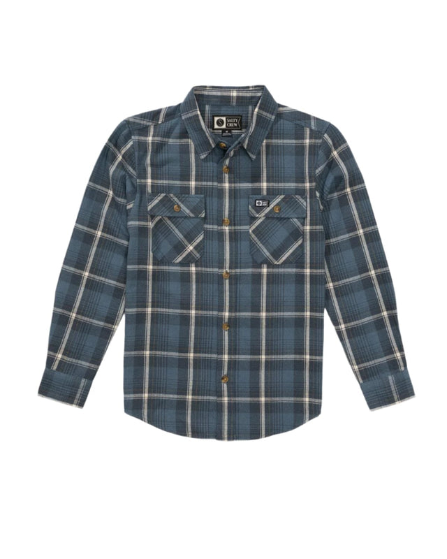 SALTY CREW Daybreak Flannel Channel Blue Men's Long Sleeve Button Up Shirts Salty Crew 