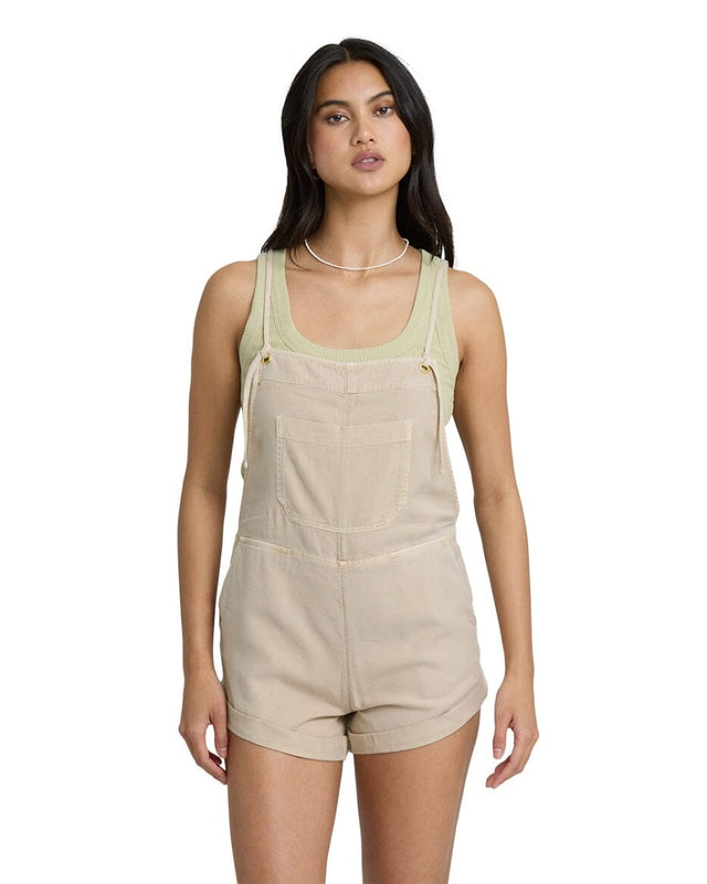 BILLABONG Women's Wild Pursuit Overall Solid Oatmeal Women's Rompers & Jumpsuits Billabong 