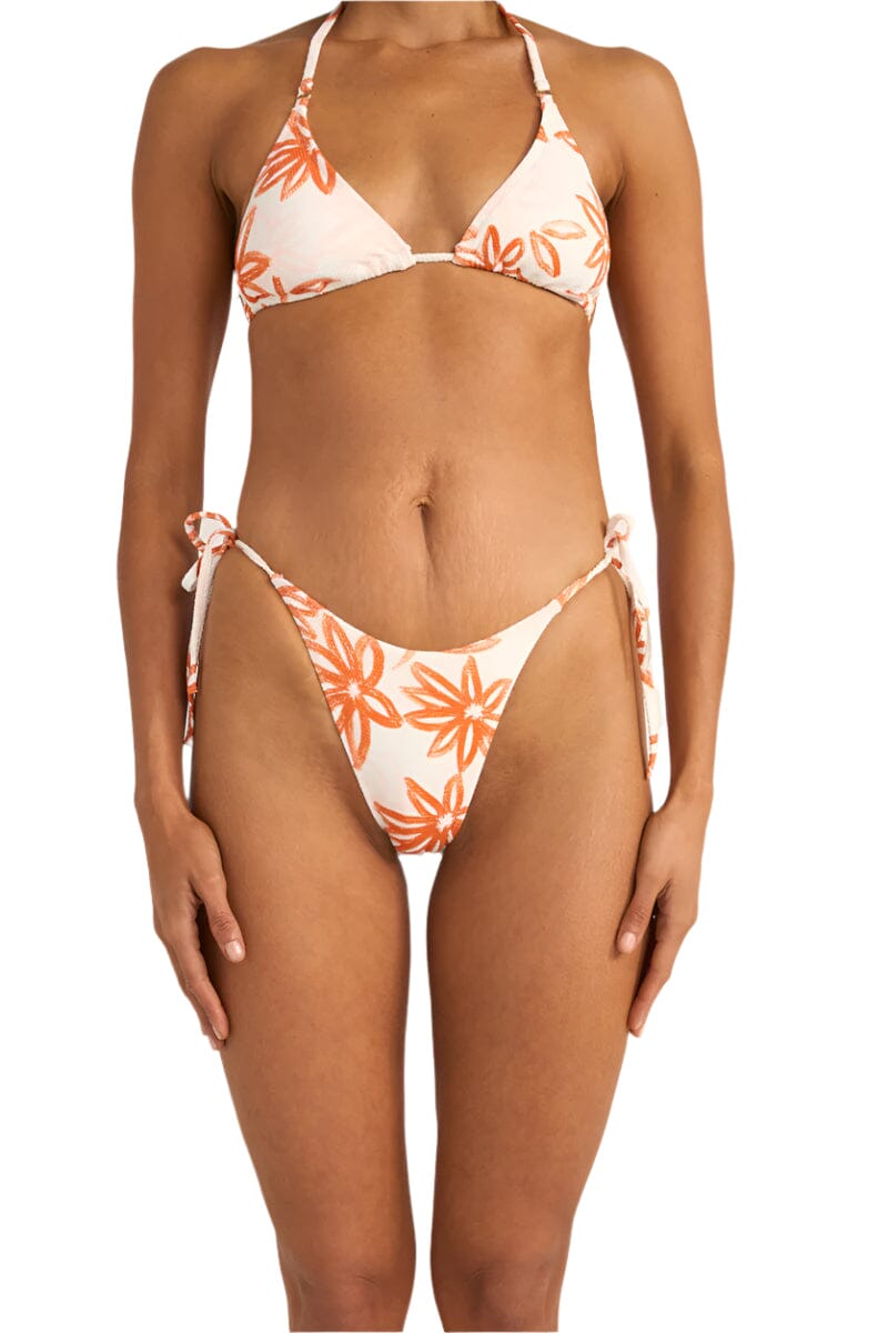 RHYTHM Women's Sanctuary Floral Tie Side Hi Cut Bikini Bottom White Women's Bikini Bottoms Rhythm 