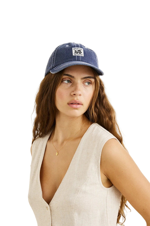 RHYTHM Bayside Cap Washed Dark Blue Women's Hats Rhythm 