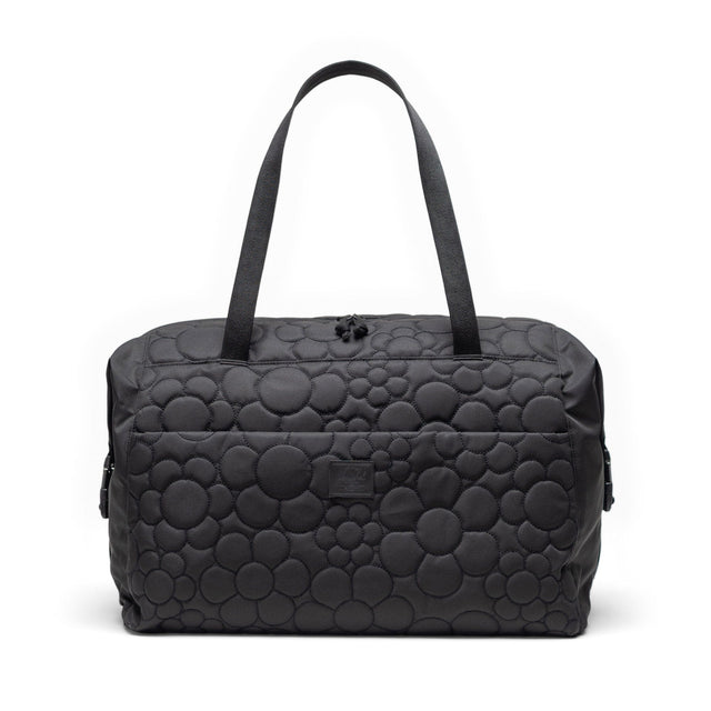 HERSCHEL Quilted Maia Weekender Duffel Bag Black Tonal Daisy Duffle Bags Herschel Supply Company 