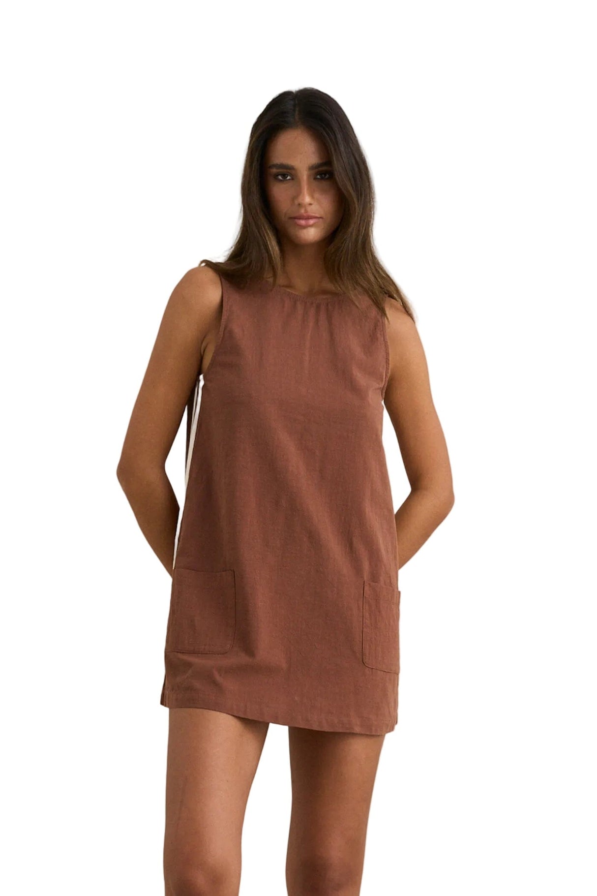 RHYTHM Women's Hanalei Mini Dress Brown Women's Dresses Rhythm 