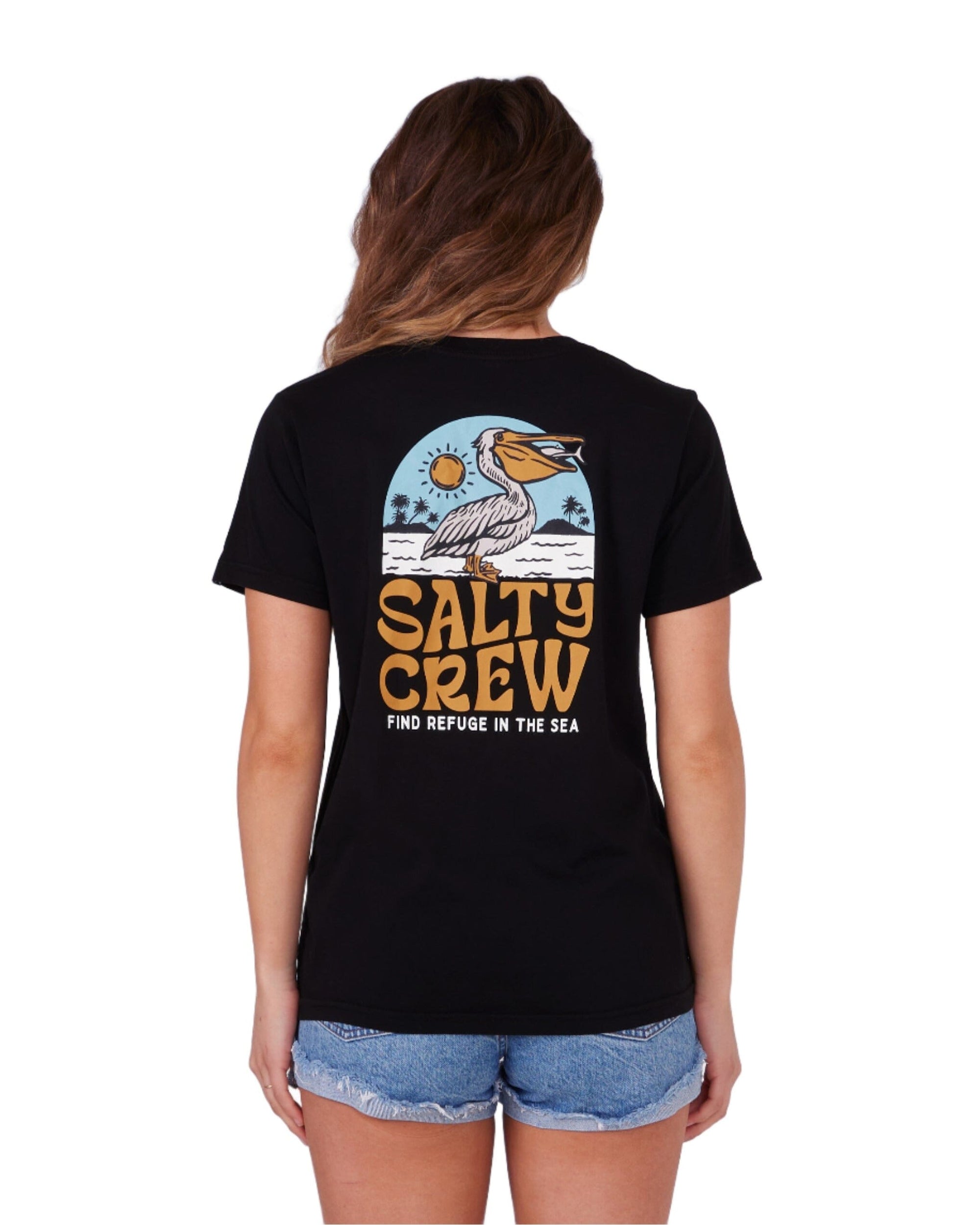 SALTY CREW Women's Seaside Boyfriend T-Shirt Black Women's T-Shirts Salty Crew 
