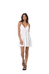 RHYTHM Women's Classic Tiered Mini Dress White Women's Dresses Rhythm 