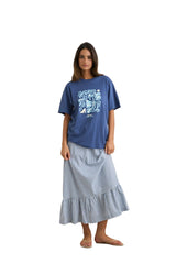 RHYTHM Women's Island Oversized T-Shirt Indigo Women's Short Sleeve T-Shirts Rhythm 
