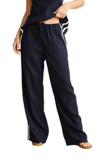 RHYTHM Women's Contrast Linen Track Pant Ocean