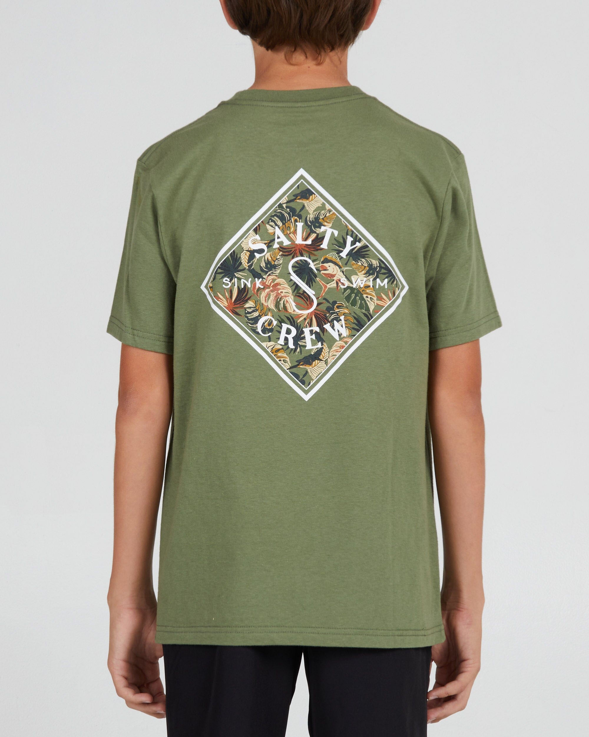 SALTY CREW Boys Tippet Shores T-Shirt Sage Green Men's Short Sleeve T-Shirts Salty Crew 