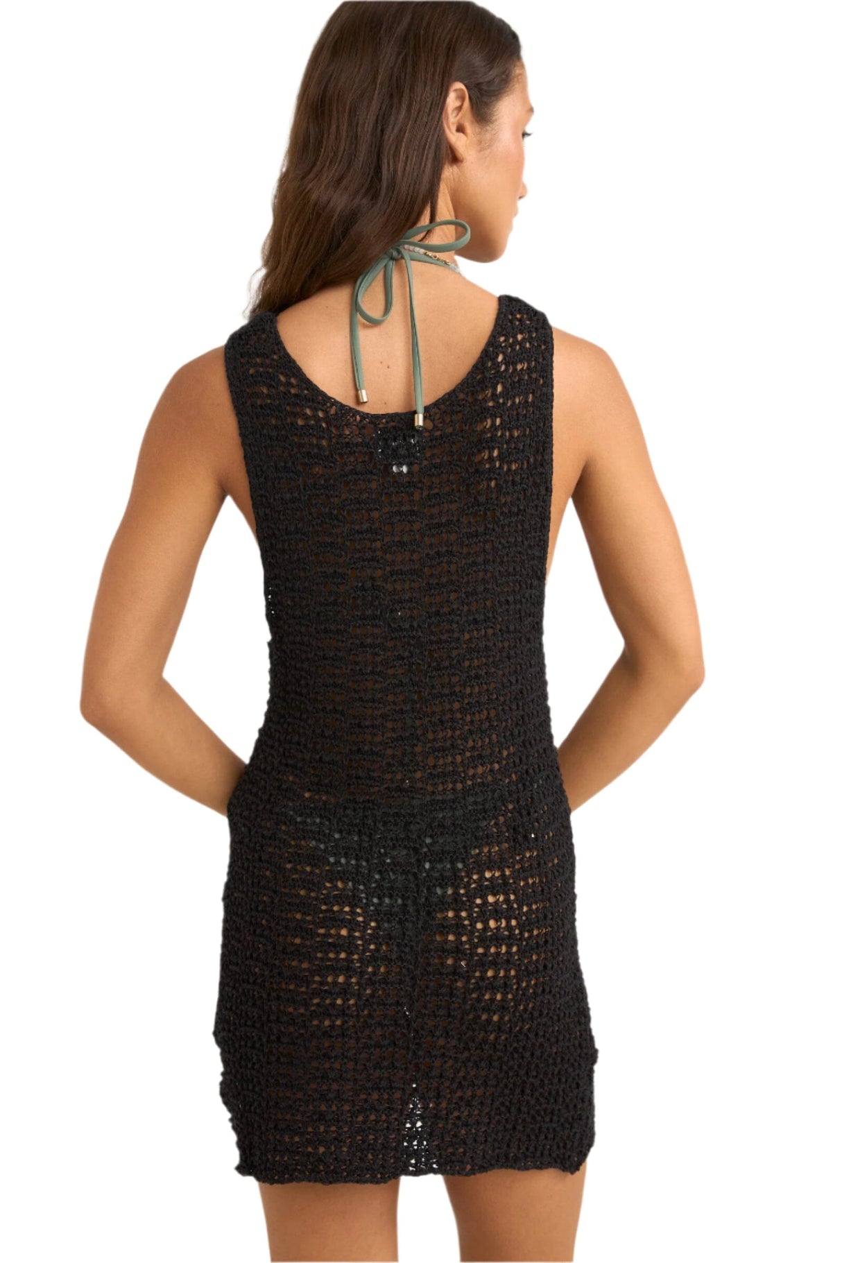 RHYTHM Women's Maddie Knit Scoop Neck Mini Dress Black Women's Dresses Rhythm 