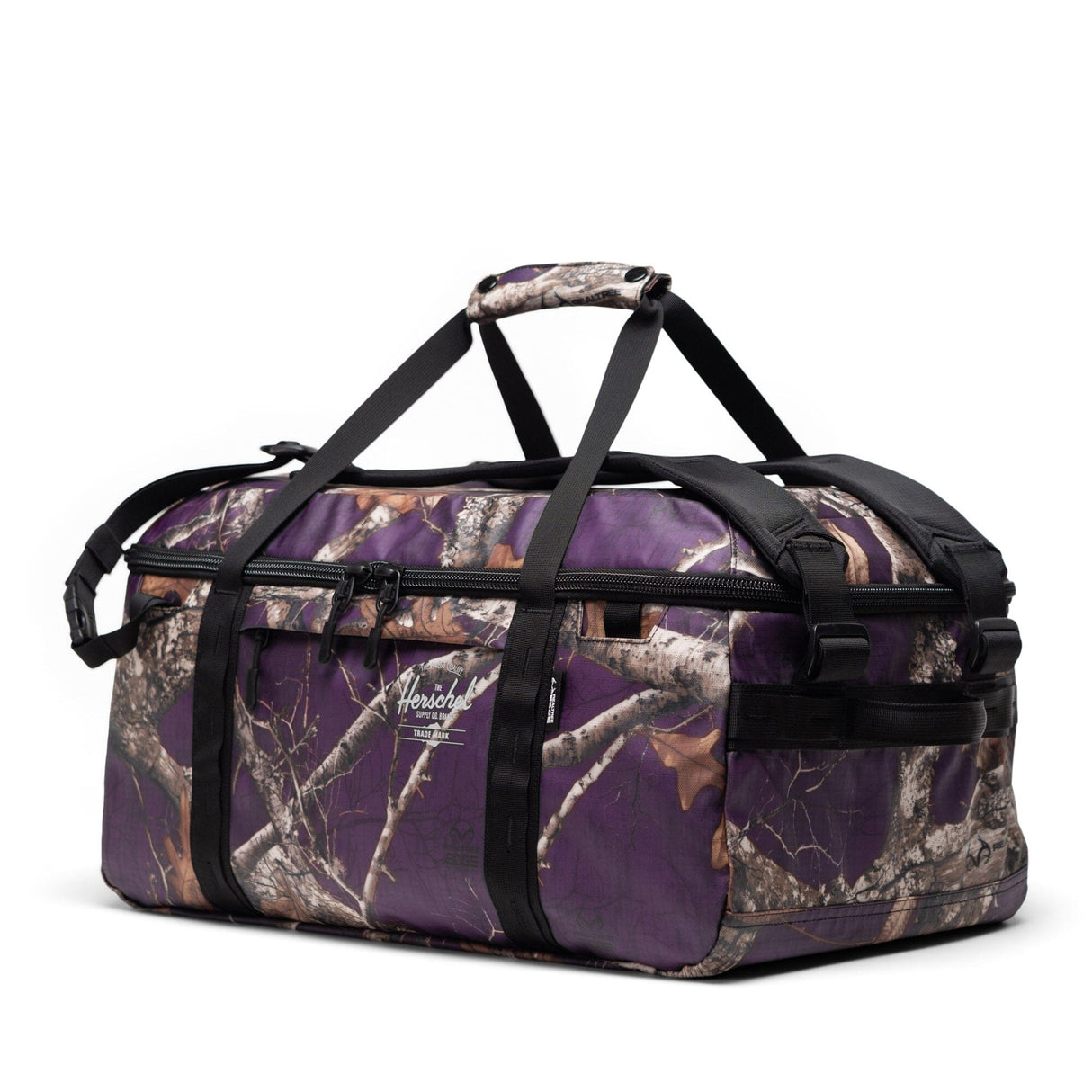 HERSCHEL Realtree All Season 41L Duffle Realtree Edge Camo Purple Duffle Bags Herschel Supply Company 