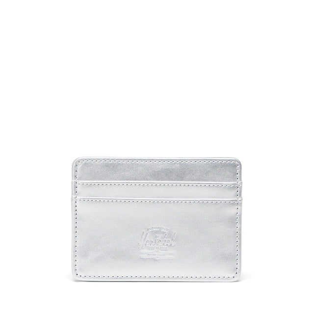 HERSCHEL Vegan Leather Charlie Cardholder Wallet Metallic Silver Men's Wallets Herschel Supply Company 