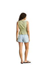 RHYTHM Women's Vista Stripe Tie Front Top Olive Women's Tank Tops and Halter Tops Rhythm 