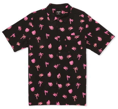 HURLEY Rincon Short Sleeve Button Up Black Men's Short Sleeve Button Up Shirts Hurley 