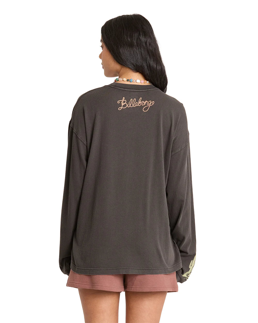 BILLABONG Women's Familiar Roads Long Sleeve T-Shirt Off Black