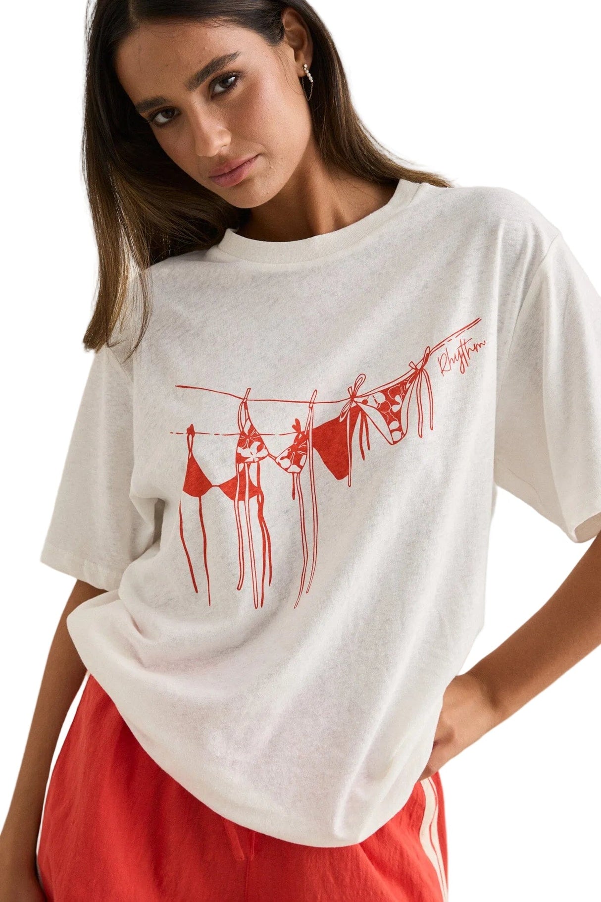 RHYTHM Women's Melia Oversized T-Shirt Red Women's Short Sleeve T-Shirts Rhythm 