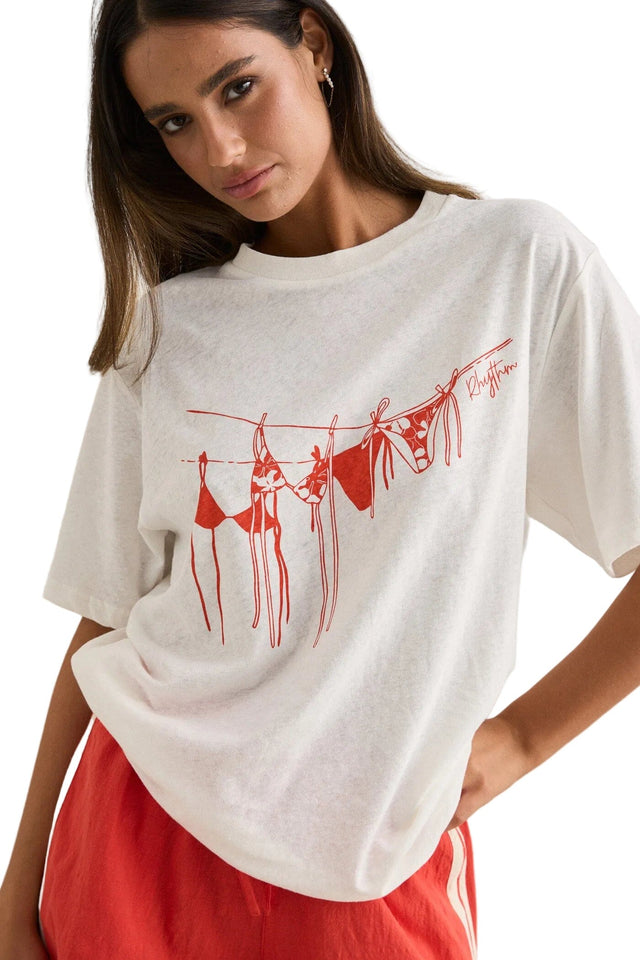RHYTHM Women's Melia Oversized T-Shirt Red Women's Short Sleeve T-Shirts Rhythm 