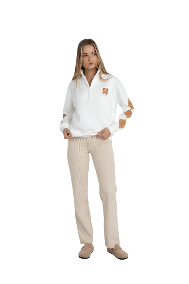 RHYTHM Women's Solitude 1/4 Zip Fleece Vintage White Women's Sweaters Rhythm 