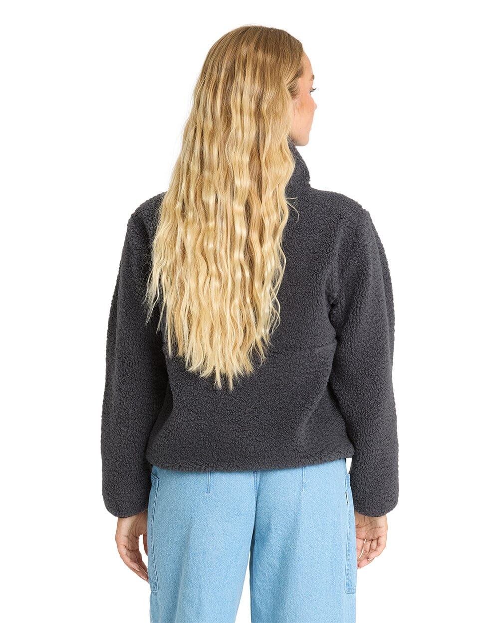 BILLABONG Women's Horizon Sherpa Mock Neck Sweater Black Sands Women's Sweaters Billabong 
