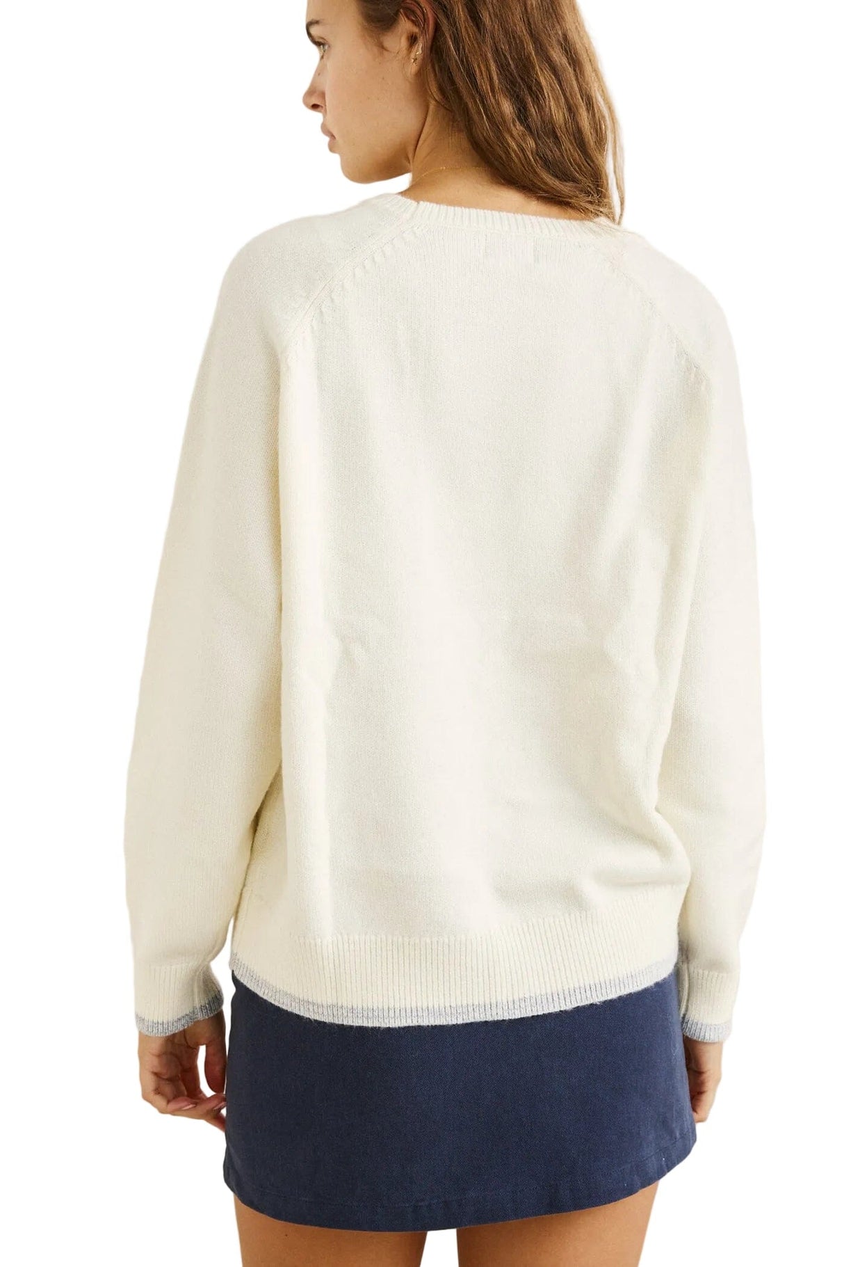 RHYTHM Women's Bayside Knit Crew White Women's Crewnecks Rhythm 