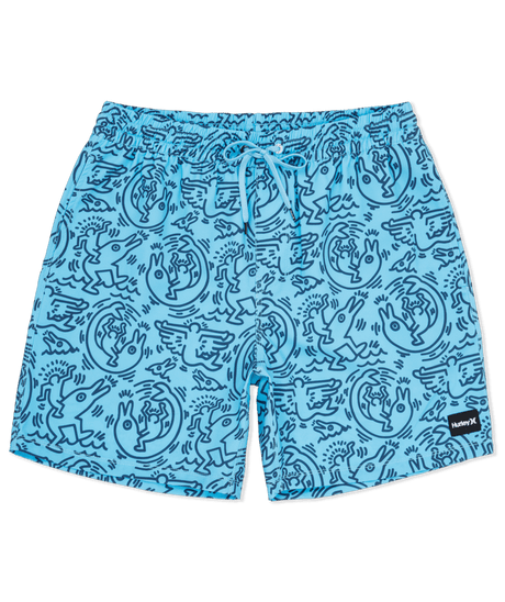 HURLEY Keith Haring Cannonball Volley 17" Volley Shorts Skyline Men's Boardshorts Hurley 