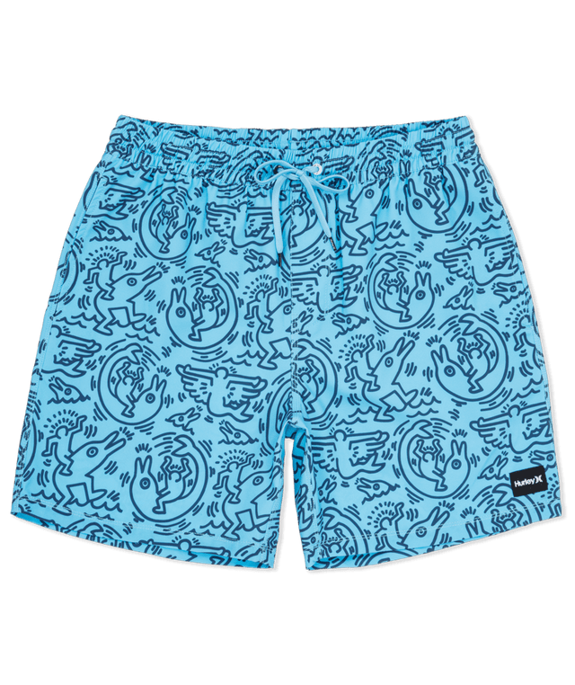 HURLEY Keith Haring Cannonball Volley 17" Volley Shorts Skyline Men's Boardshorts Hurley 
