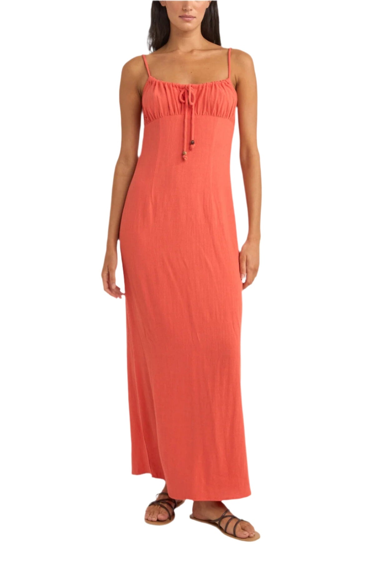 RHYTHM Women's Austin Gathered Maxi Dress Coral – Freeride Boardshop RHYTHM Women's Austin Gathered Maxi Dress Coral – Freeride Boardshop