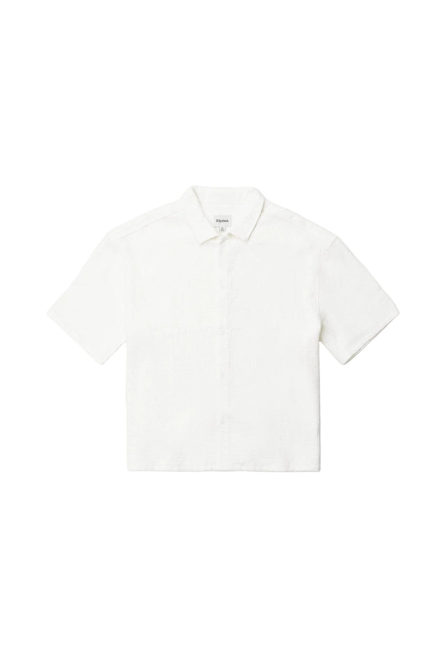 RHYTHM Reverb Relaxed Short Sleeve Button Up White Men's Short Sleeve Button Up Shirts Rhythm 