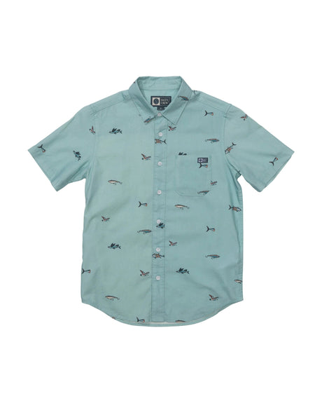 SALTY CREW Boys Crews Short Sleeve Button Up Seaside Boy's Short Sleeve Button Ups Salty Crew 